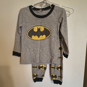 Kids Batman Gray & Yellow Pajama Set
